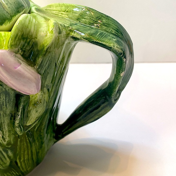 PREOWNED FLORAL PORCELAIN 3D HAND-PAINTED FLOWER TEAPOT - Picture 5 of 11